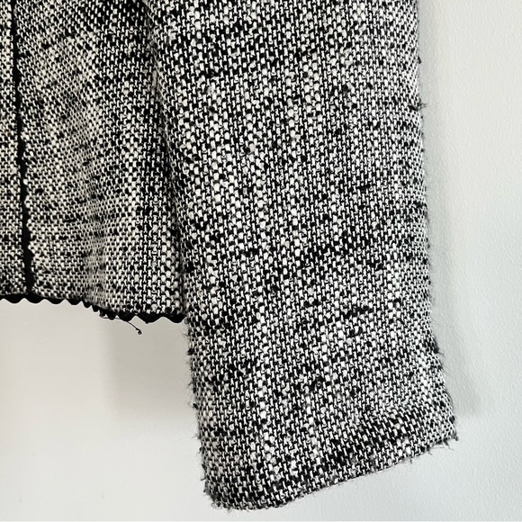 Vintage Liz Claiborne Suits Single Breasted Black & White Tweed Blazer Size 8 - Picture 4 of 16